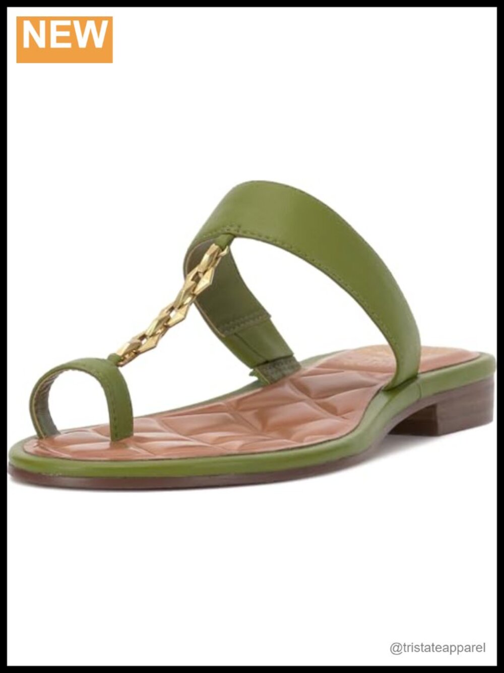 Leather Slide Sandals Flat Open Toe T-Strap Adjustable Slip On Casual
